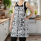 Cute Black en White Floral Scandinavian Bandanna Schort