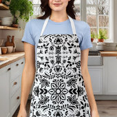 Cute Black en White Floral Scandinavian Bandanna Schort