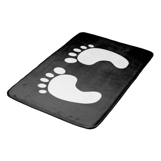 Cute Black en White Footprint Badmat (Gekanteld)
