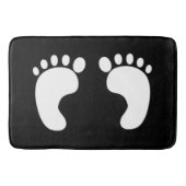 Cute Black en White Footprint Badmat (Voorkant)