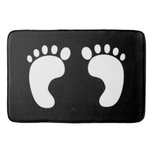 Cute Black en White Footprint Badmat