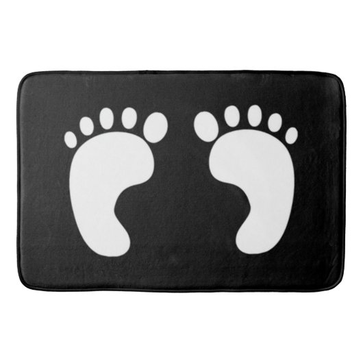 Cute Black en White Footprint Badmat (Voorkant)