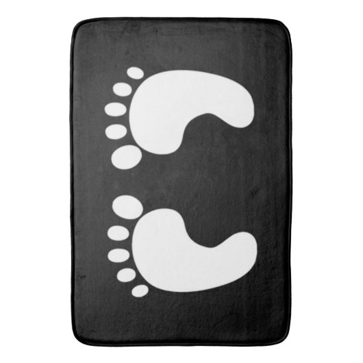 Cute Black en White Footprint Badmat (Voorkant Verticaal)