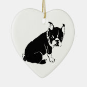 Cute Black en White French Bulldog Puppy Keramisch Ornament (Rechts)
