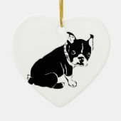 Cute Black en White French Bulldog Puppy Keramisch Ornament (Voorkant)