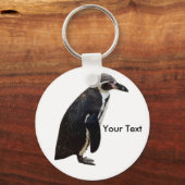 Cute Black en White Humboldt Penguin Keyring Sleutelhanger (Voorkant)