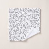 Cute Black en White Kerstkerst Gingerbreads Bad Handdoek (Wasdoekje)