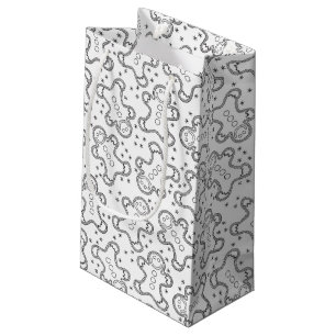 Cute Black en White Kerstkerst Gingerbreads Klein Cadeauzakje
