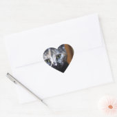 Cute Black en White Kitten Hart Sticker (Envelop)