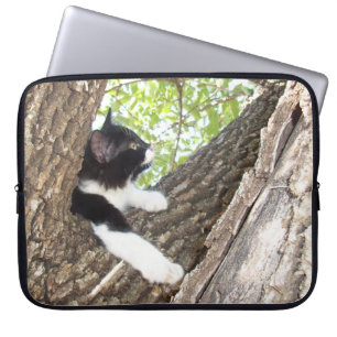 Cute Black en White Kitten Laptop Sleeve