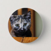 Cute Black en White Kitten Ronde Button 5,7 Cm (Voorkant)