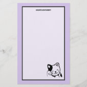 Cute Black en White Kitty Cat Waving Hallo Briefpapier (Voorkant)