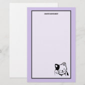 Cute Black en White Kitty Cat Waving Hallo Briefpapier (Voorkant / Achterkant)