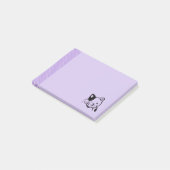 Cute Black en White Kitty Cat Waving Hallo Post-it® Notes (Schuin)