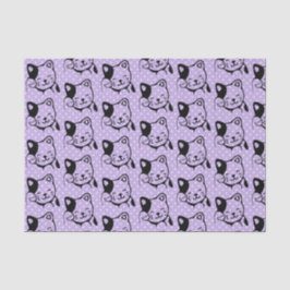 Cute Black en White Kitty Cat Waving Hallo Tissuepapier