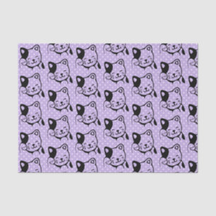 Cute Black en White Kitty Cat Waving Hallo Tissuepapier