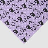 Cute Black en White Kitty Cat Waving Hallo Tissuepapier (Detail)