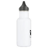 Cute Black en White Kitty Cat Waving Hallo Waterfles (Links)