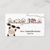 Cute Black en White Koe Barnyard Boerderij Visitekaartje (Voorkant)