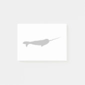 Cute Black en White Narwhal Silhouette Post-it® Notes (Voorkant)