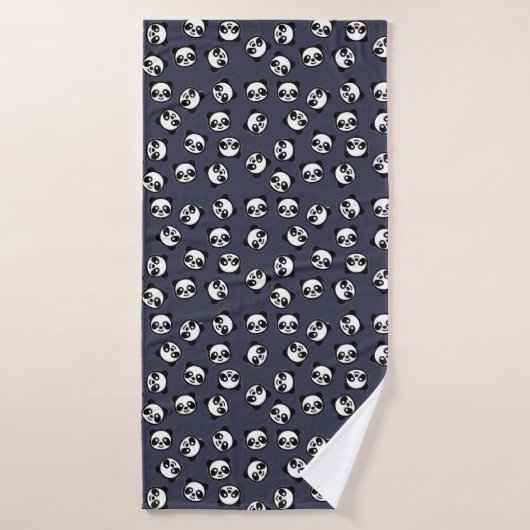 Cute Black en White Panda Cartoon Pattern Badhanddoek (Badhanddoek)