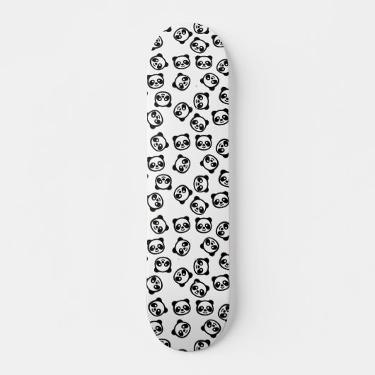Cute Black en White Panda Cartoon Pattern Skateboard (Voorkant)