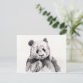 Cute Black en White Panda Illustration Briefkaart (Staand voorkant)