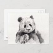 Cute Black en White Panda Illustration Briefkaart (Voorkant / Achterkant)