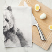 Cute Black en White Panda Illustration Theedoek (Quarter Fold)