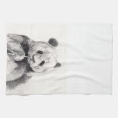 Cute Black en White Panda Illustration Theedoek (Horizontaal)