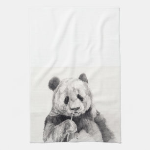 Cute Black en White Panda Illustration Theedoek