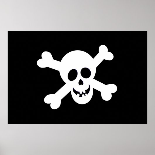 Cute Black en White Pirate Flag Poster (Voorkant)