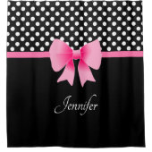 Cute Black en White Polka Dots Douchegordijn (Voorkant)