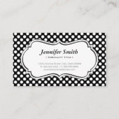 Cute Black en White Polka Dots - Eenvoudige elegan Visitekaartje (Voorkant)
