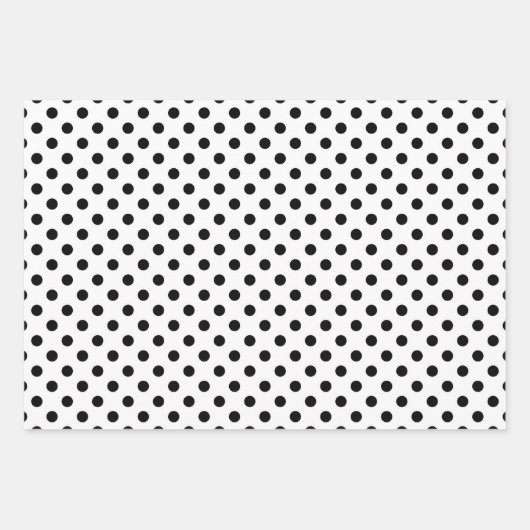 Cute Black en White Polka Dots Pattern Inpakpapier Vel (Voorkant)