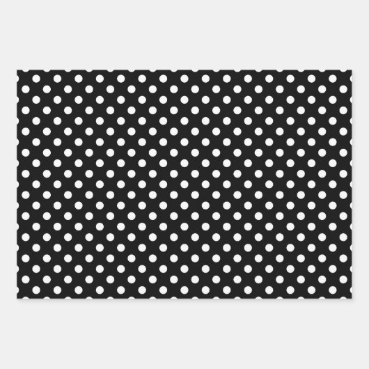 Cute Black en White Polka Dots Pattern Inpakpapier Vel (Voorkant 2)
