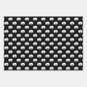 Cute Black en White Pumpkin Halloween Pattern Inpakpapier Vel (Voorkant 3)