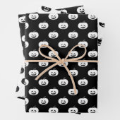 Cute Black en White Pumpkin Halloween Pattern Inpakpapier Vel (In situ)