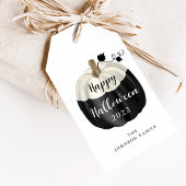 Cute Black en White Pumpkin Happy Halloween Cadeaulabel