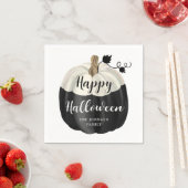Cute Black en White Pumpkin Happy Halloween Servet (Insitu)
