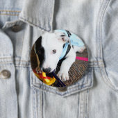 Cute Black en White Puppy Ronde Button 4,0 Cm (In situ)