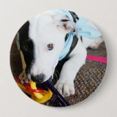 Cute Black en White Puppy Ronde Button 4,0 Cm (Voorkant)