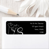 Cute Black en White Return Address Etiket (Insitu)