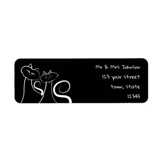 Cute Black en White Return Address Etiket (Voorkant)