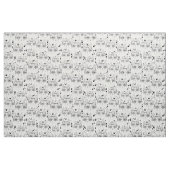 Cute Black en White Serene Cat Face Pattern Stof (Fat Quarter)