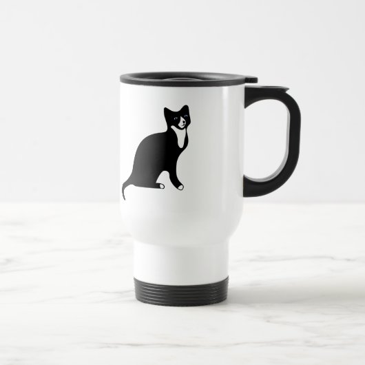 Cute Black en White Snowshoe Cat Reisbeker (Rechts)