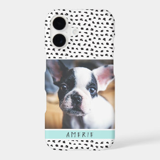 Cute Black en White Splotches Pet Photo | Aqua