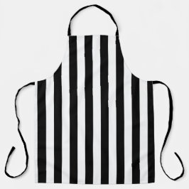 Cute Black en White Stripe Pattern Schort