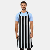 Cute Black en White Stripe Pattern Schort (Gedragen)