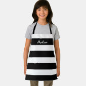 Cute Black en White Striped Kinder Persoonlijk Schort (Insitu)